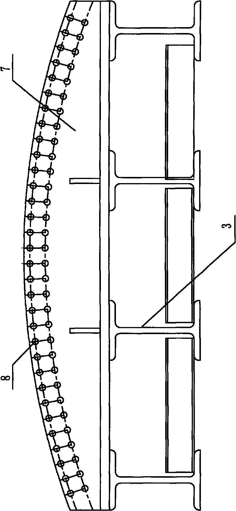 Reversely deformed jig frame for welding U ribs of steel box girder