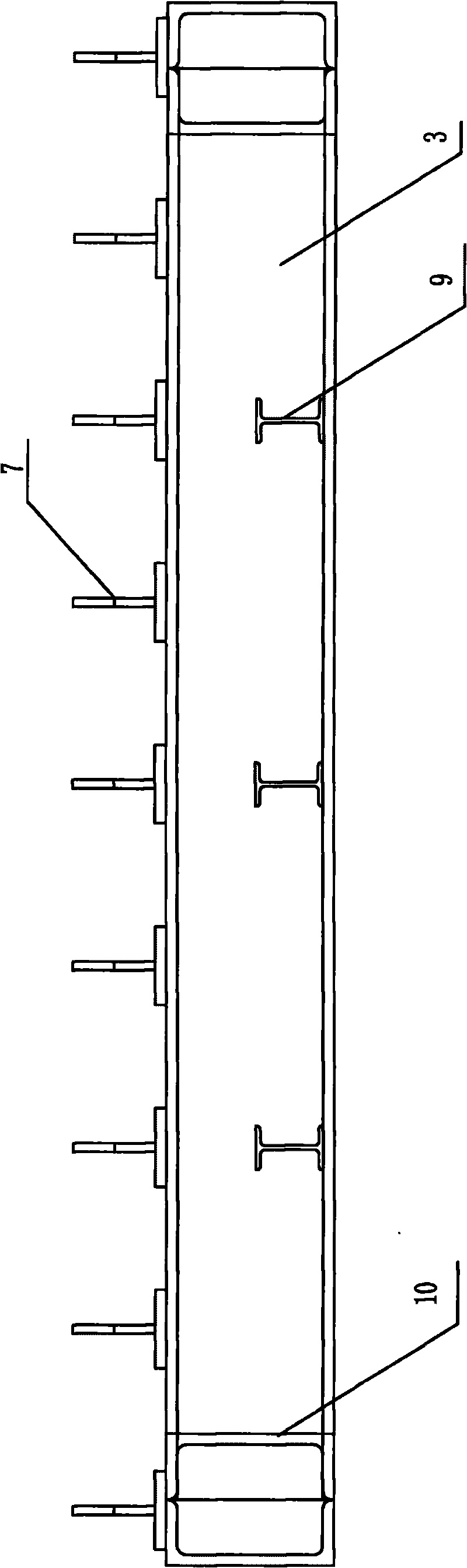 Reversely deformed jig frame for welding U ribs of steel box girder