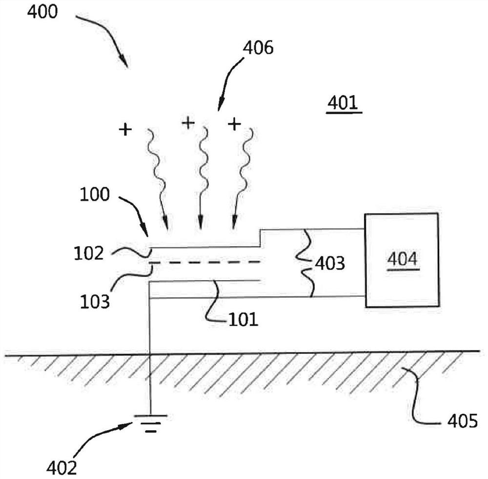 Device for converting energy in atmosphere and method for manufacturing same