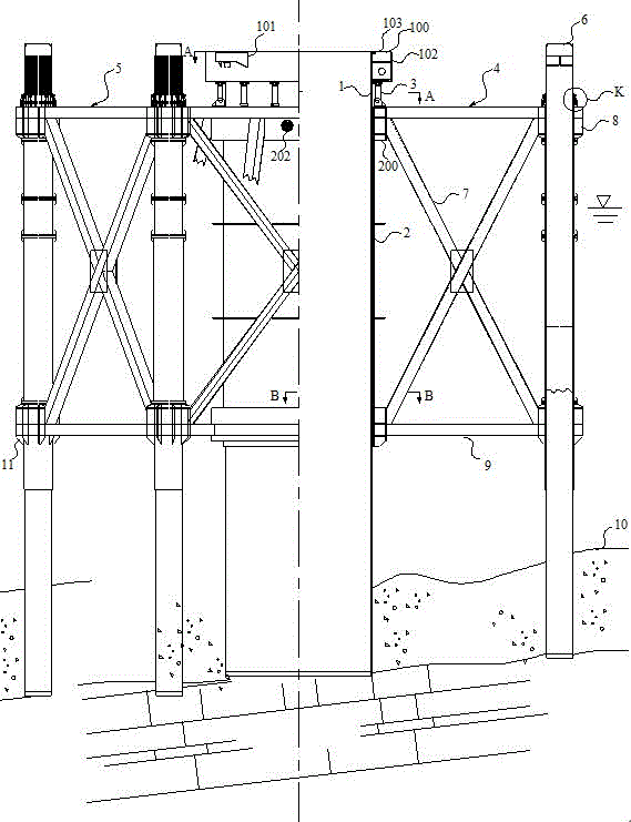 Assembled offshore single-pile foundation construction platform and construction process thereof