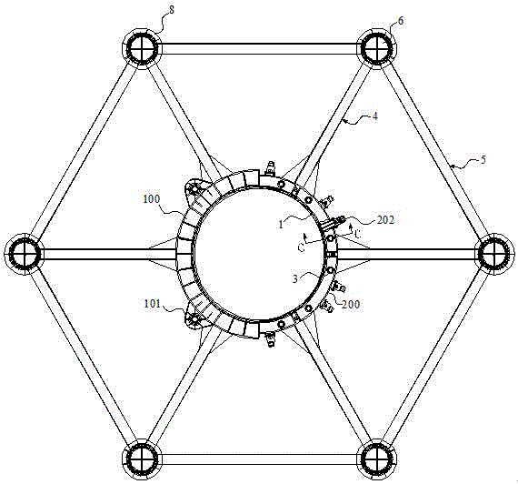 Assembled offshore single-pile foundation construction platform and construction process thereof