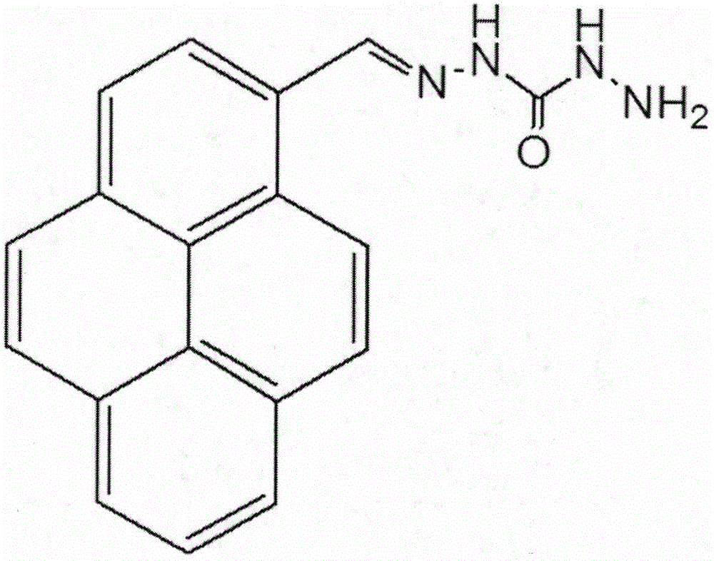 Synthesis of 1-pyrenyl-carbohydrazide and application of derivative of 1-pyrenyl-carbohydrazide in specific pre-staining detection method of glycoprotein