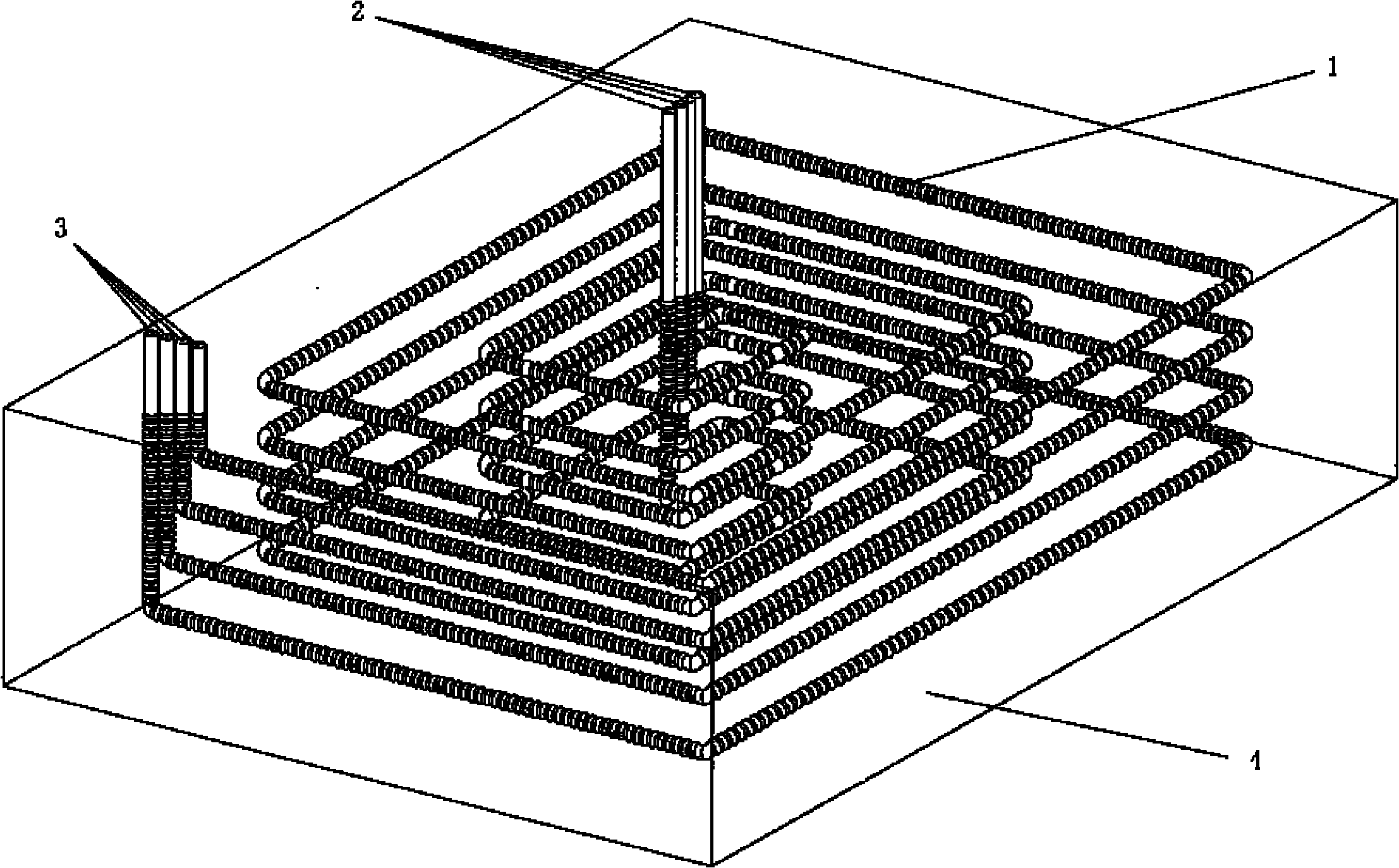 Construction method of temperature decrease and crack prevention of mass concrete by utilizing thin-walled corrugated pipe circulating water system