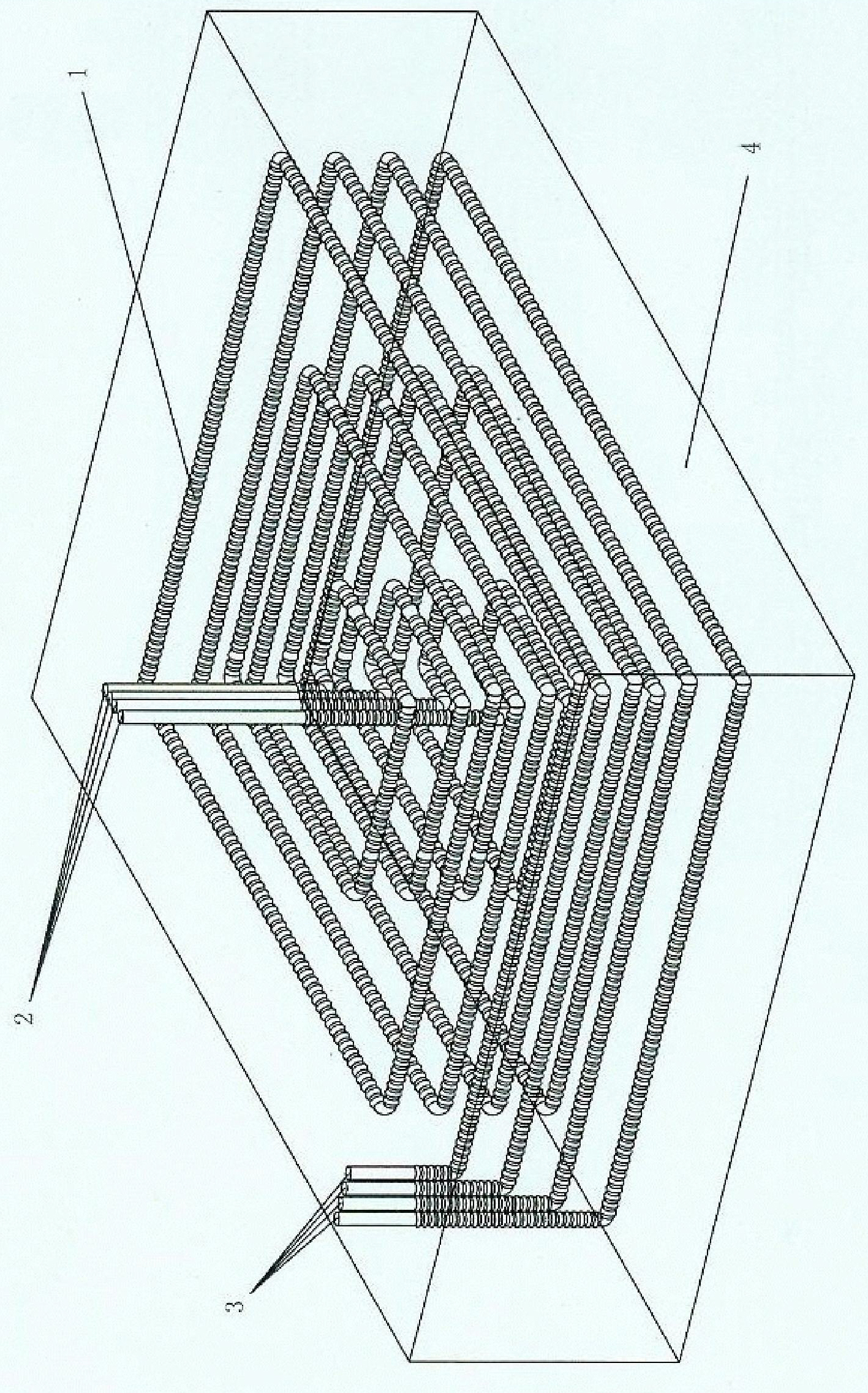 Construction method of temperature decrease and crack prevention of mass concrete by utilizing thin-walled corrugated pipe circulating water system