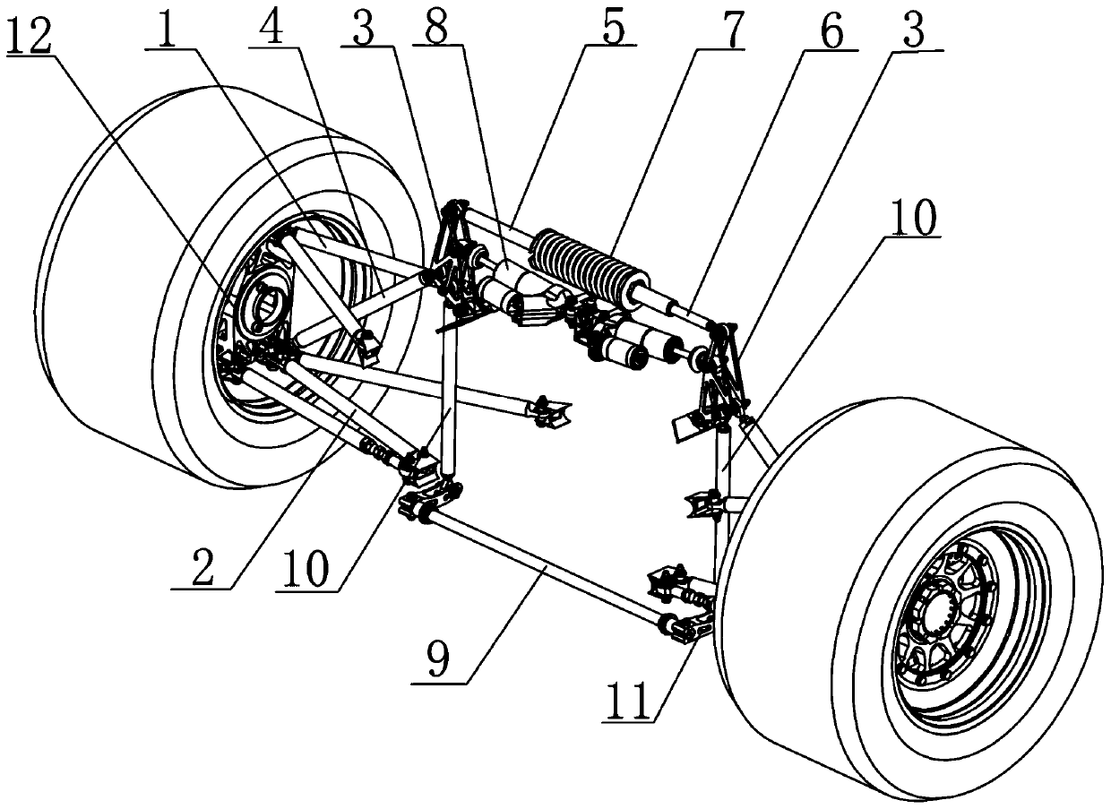 Single-coil spring double-damping suspension system with completely decoupled rigidity