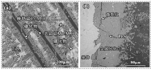 Multi-scale boride reinforced high-temperature-resistant molten aluminum erosion-resistant iron-based material and preparation method thereof