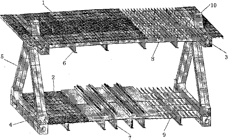 Wide span rail traffic bridge damnification recognition method