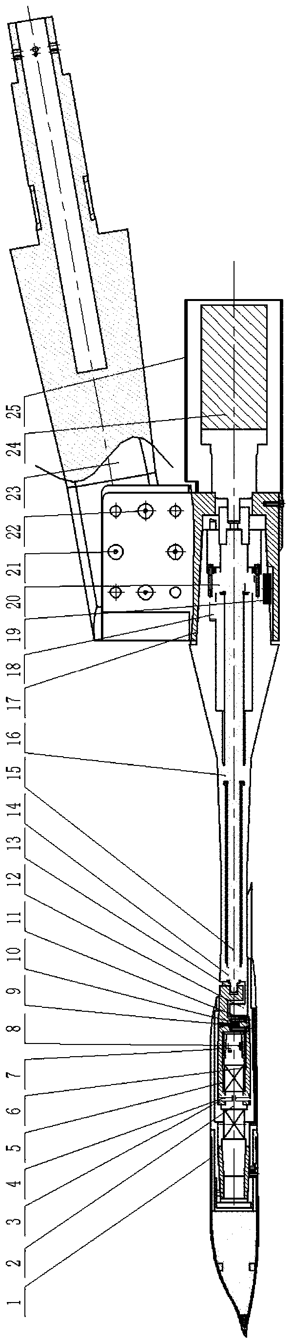 Dynamic derivative test device for pitching yaw forced vibration of high-speed flying wing model under large attack angle