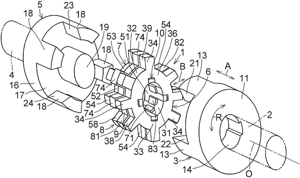 Shaft coupling mechanism for electric power steering device