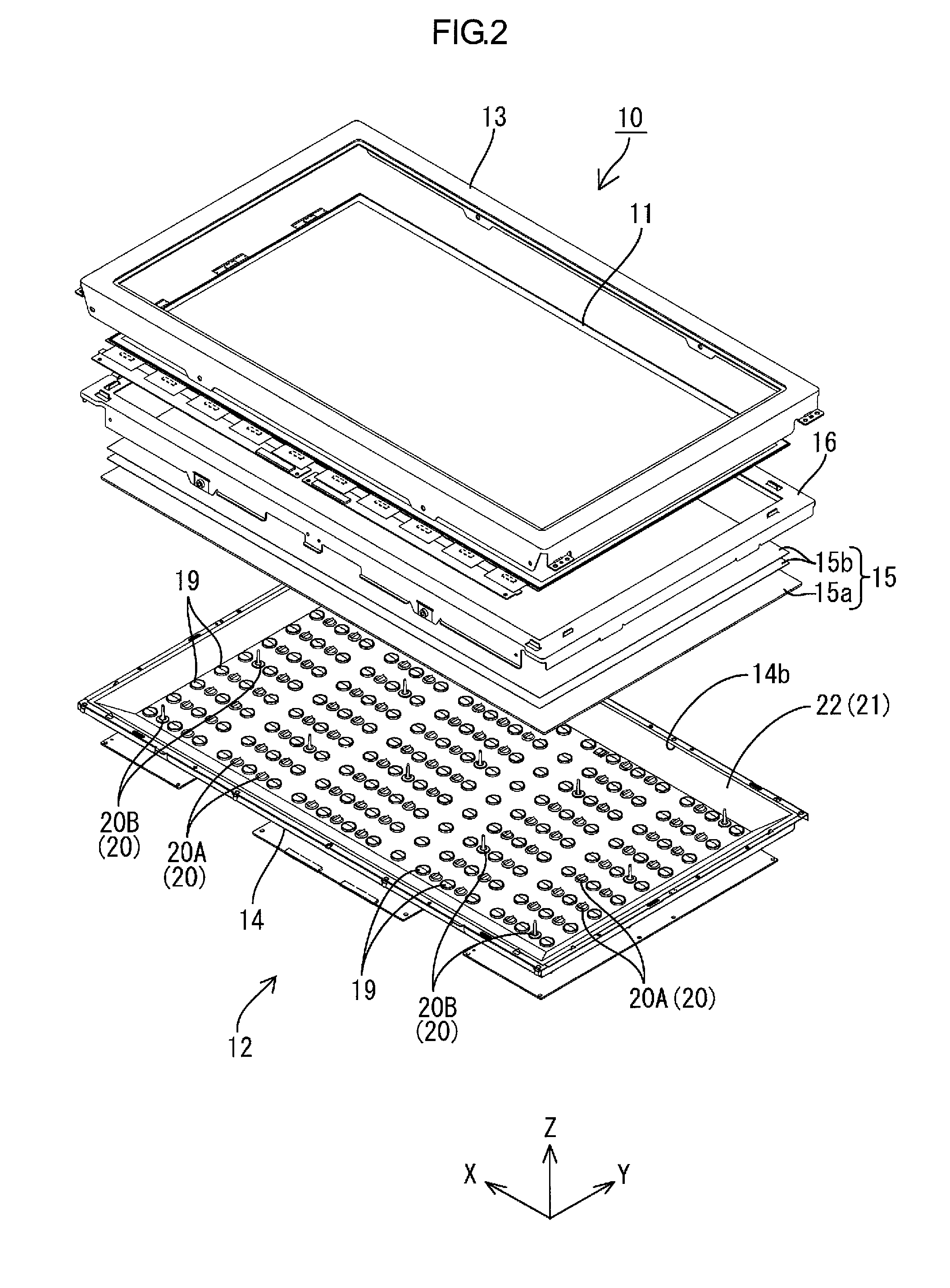 Lighting device, display device and television receiver