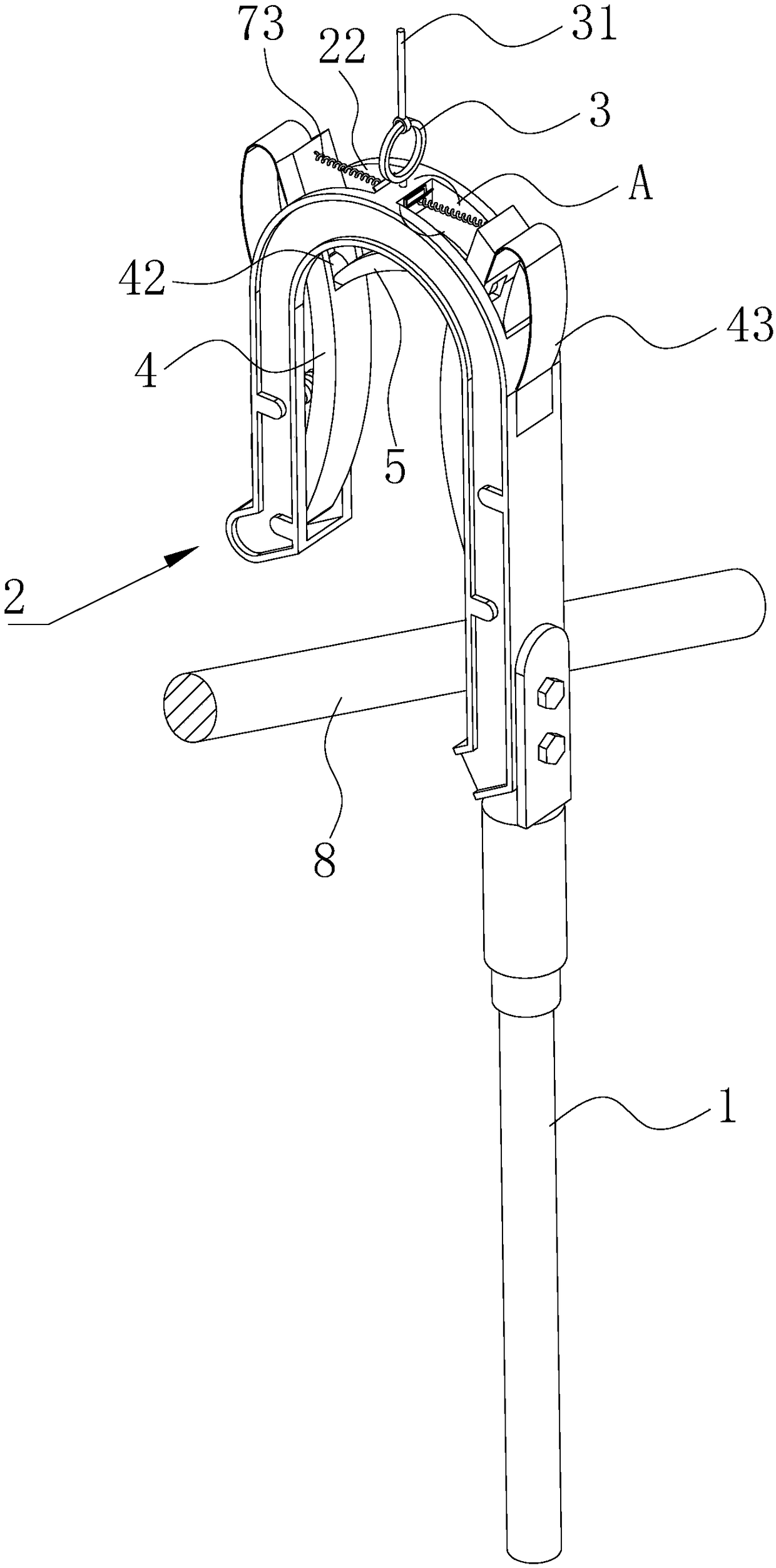 GPS positioning automatic detection hanging-type grounding wire hanger and use method thereof