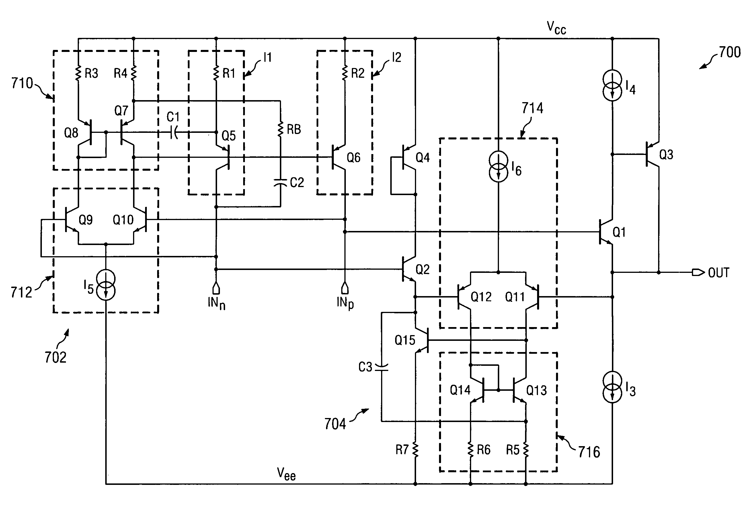 Bipolar differential to single ended transfer circuit with gain boost