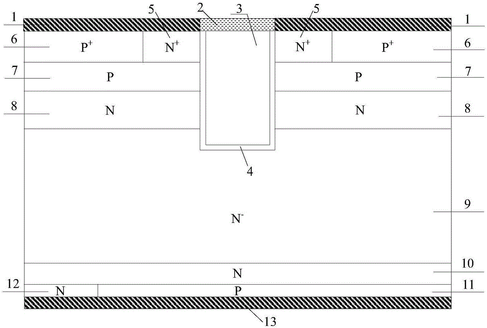 Double split trench gate charge storage-type RC-IGBT and manufacturing method thereof