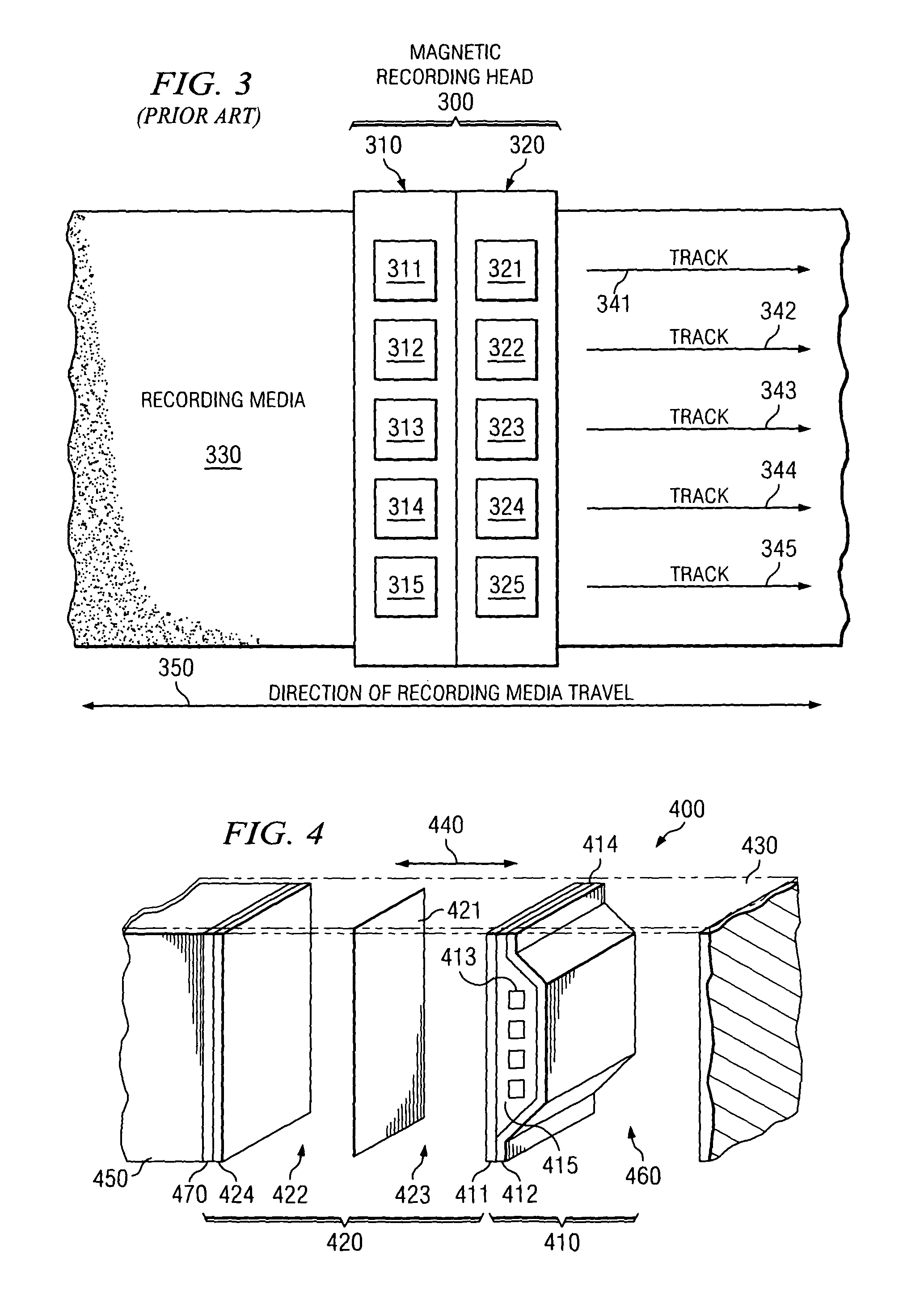 Multi-level, multi-track magnetic recording head