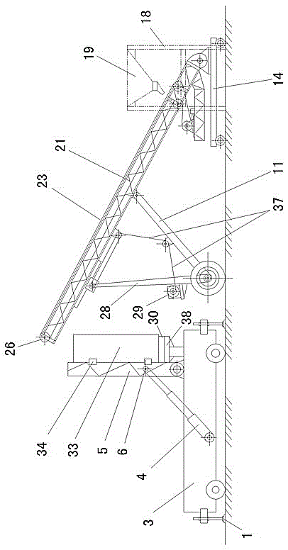 Flat ground bin packing mechanism of bulk cargo container