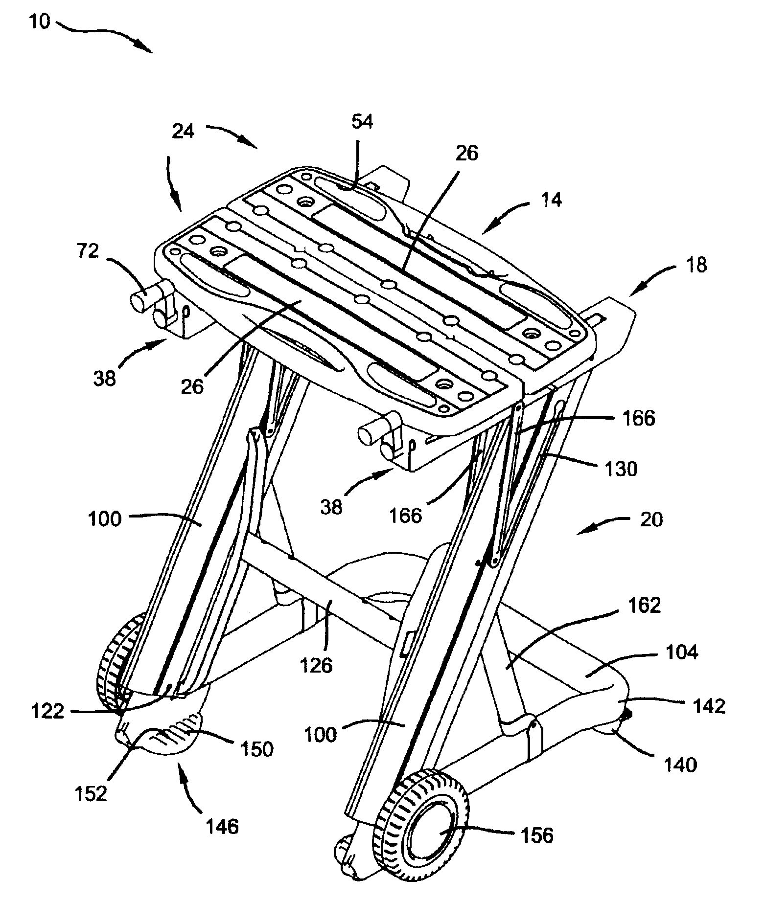 Portable workbench having collapsible support structure