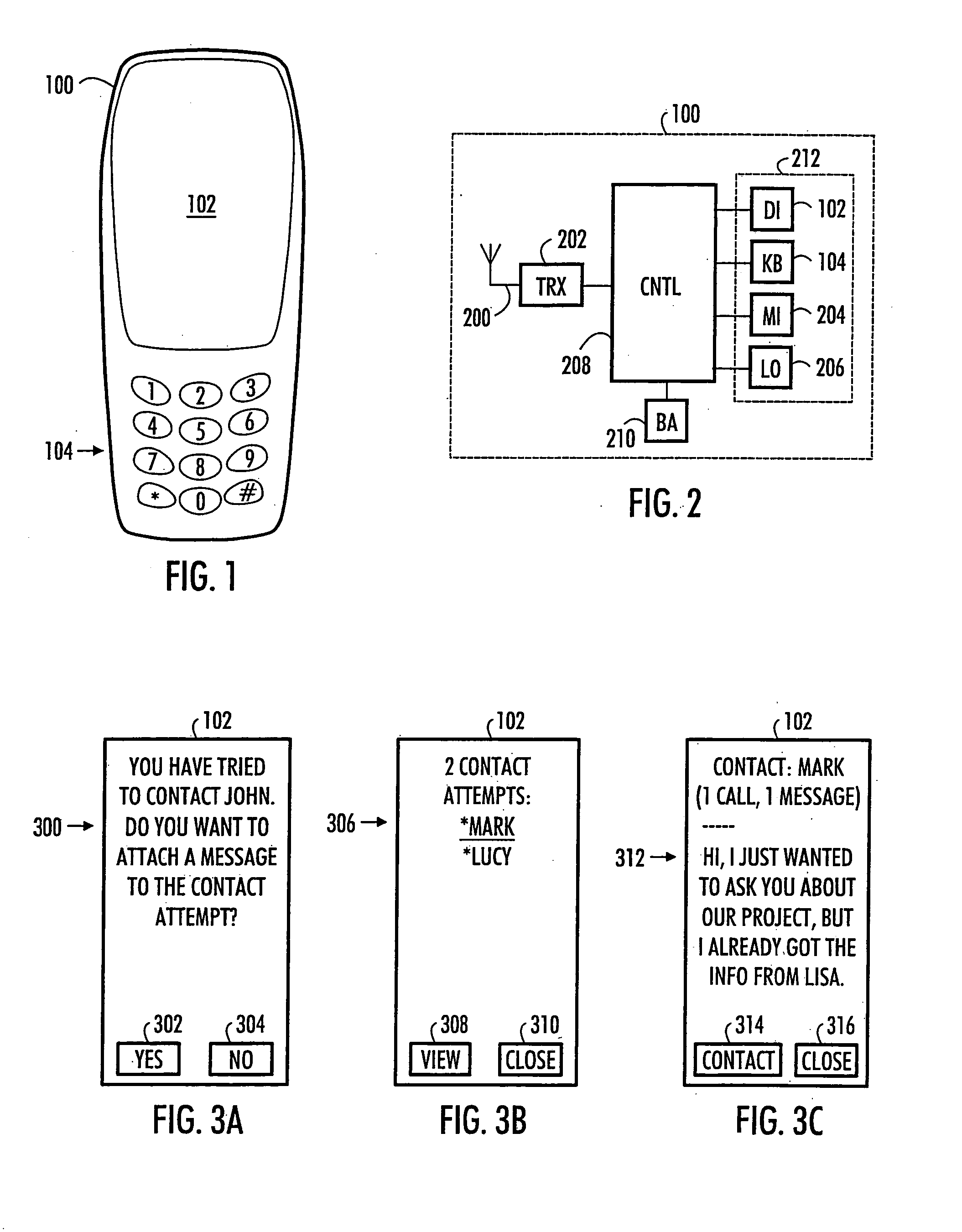 Subscriber terminal for a radio system and an arrangement, a method and a computer program for presenting contact attempts to a subscriber terminal of a radio system