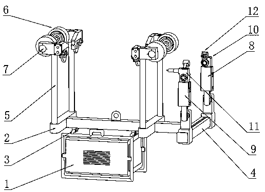 Double-split high-voltage transmission line orientated drainage plate maintenance robot and maintenance method thereof