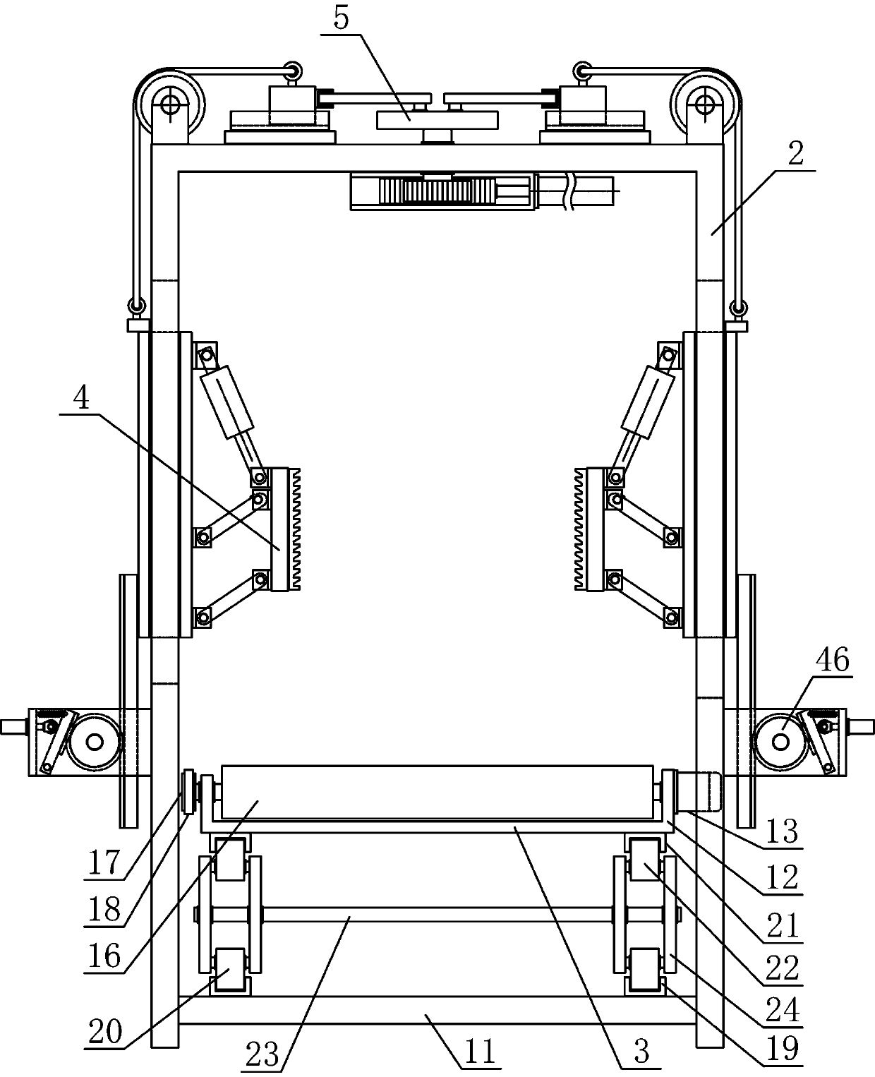 Stacking mechanism for palletizing packaging boxes