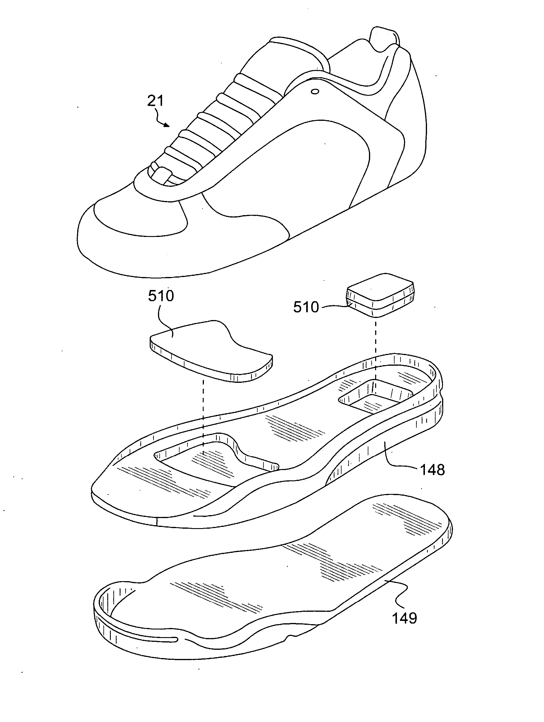 Devices with internal flexibility sipes, including siped chambers for footwear