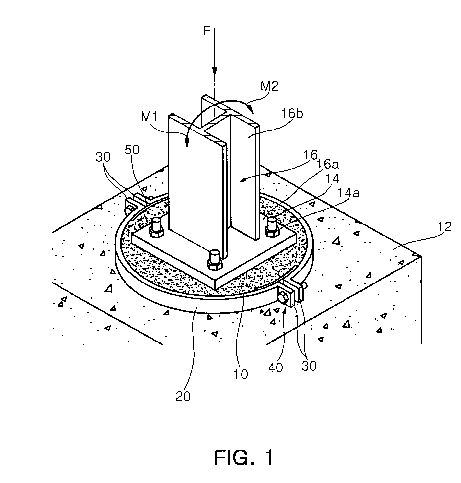 Strengthening device to increase strength of grout layer