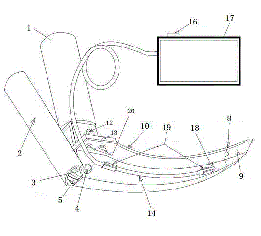 Hooked visual laryngoscope