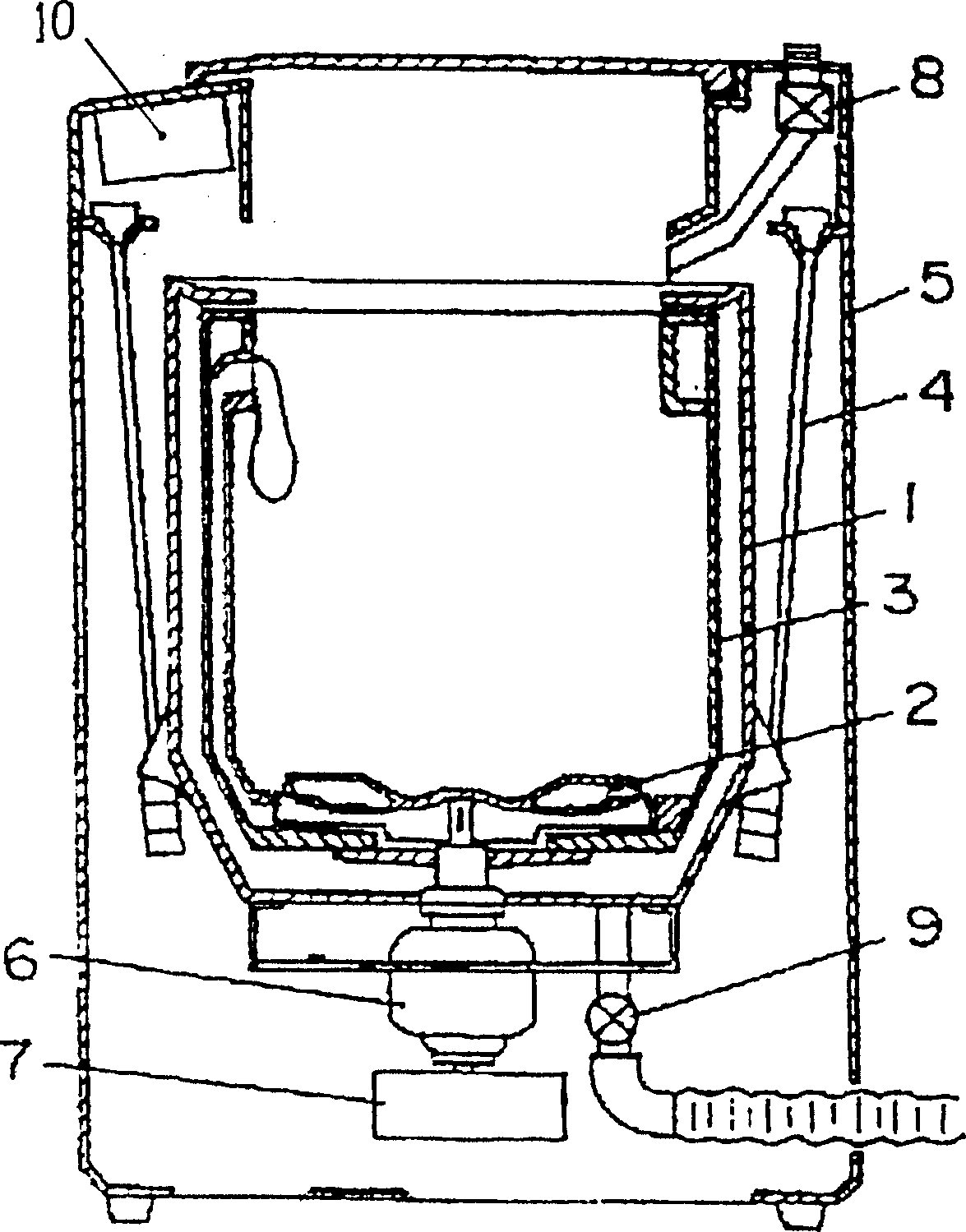 Household electric washing machine driven via power electronic circuit