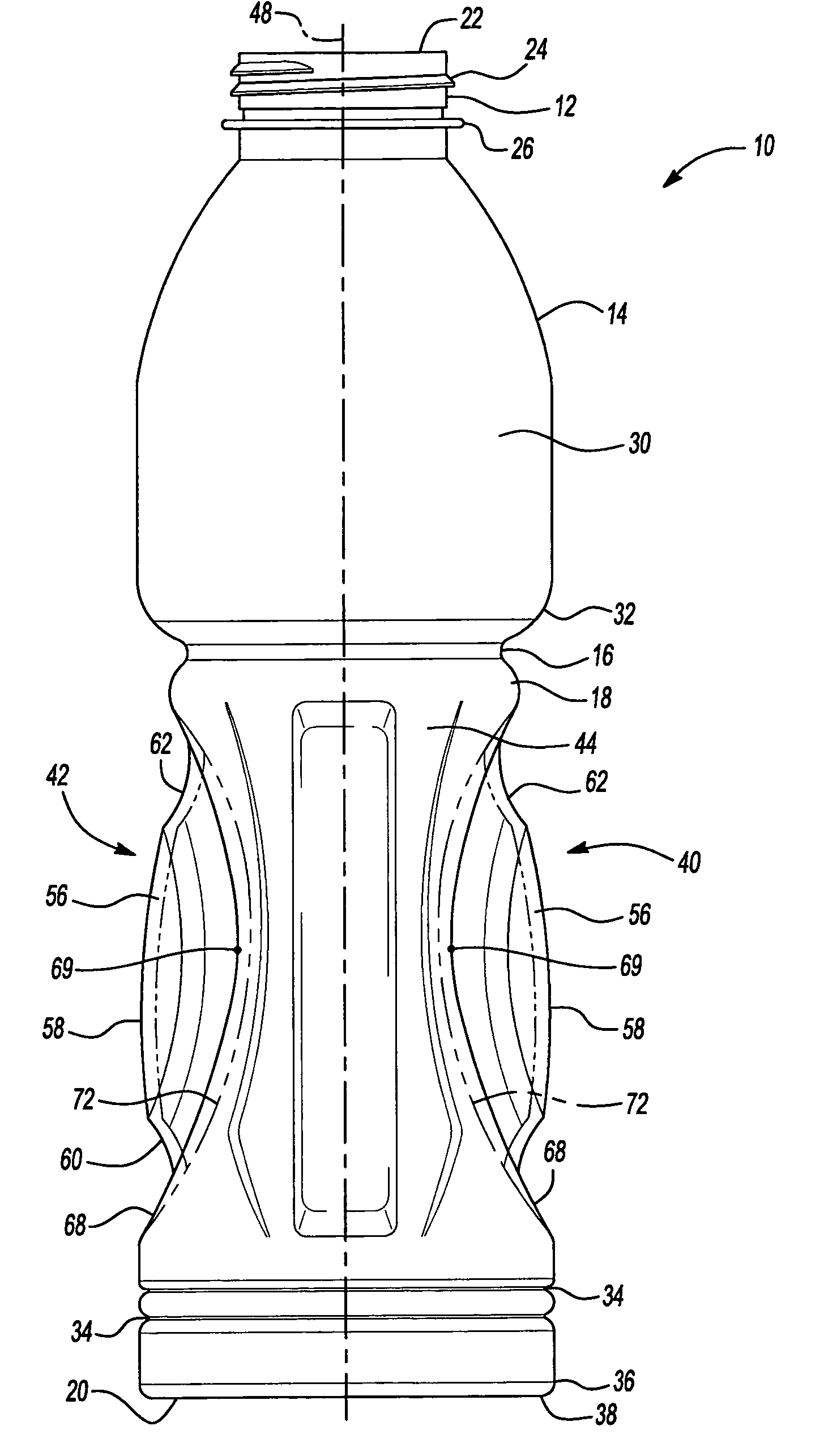 Hot fillable container