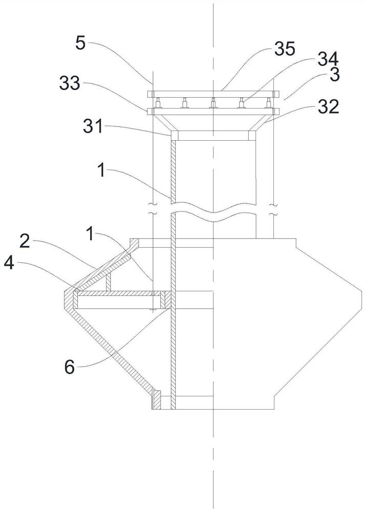 Water tank hoisting device for water tower and construction method of water tank