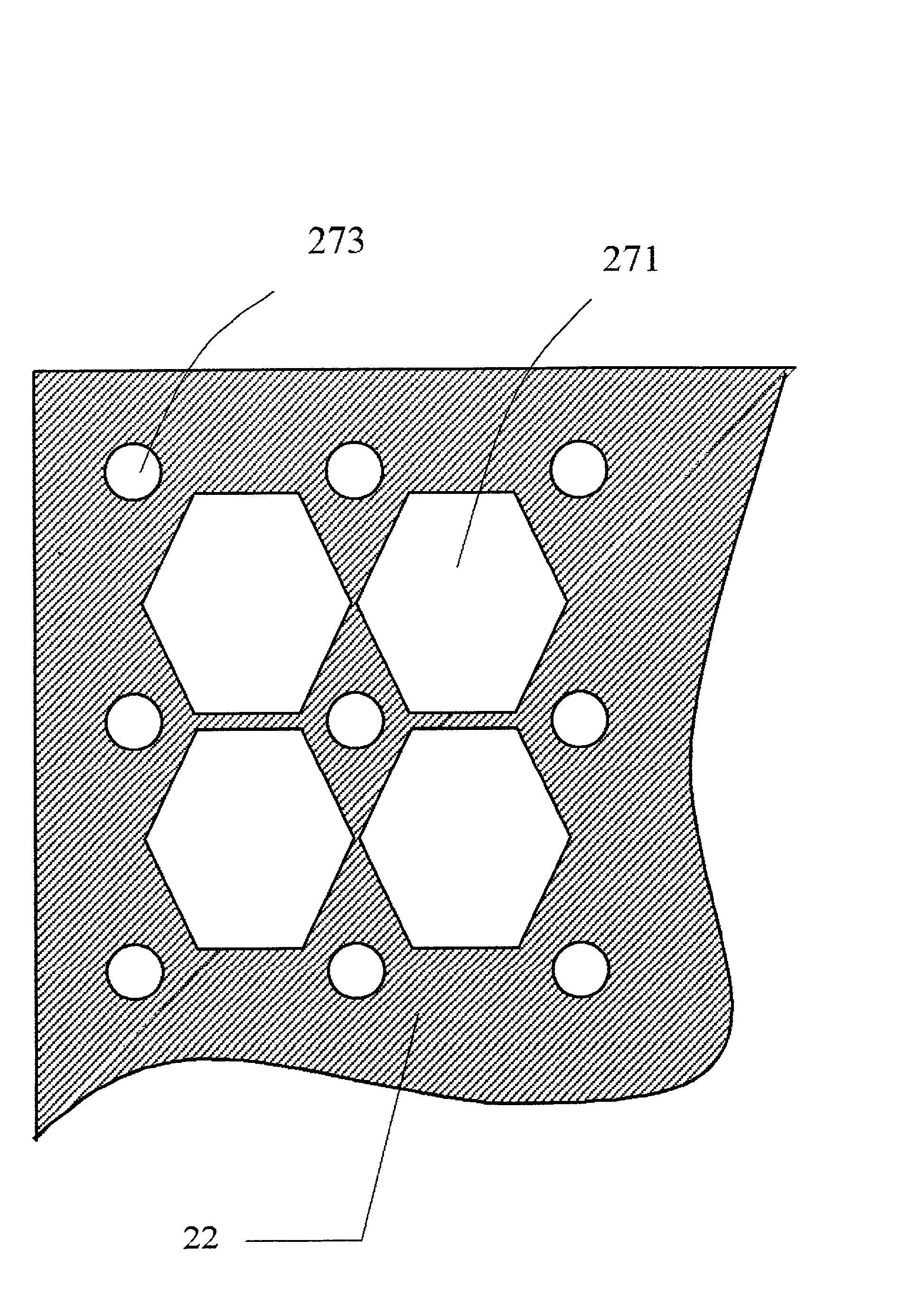 Ventilated light emitting diode matrix panel