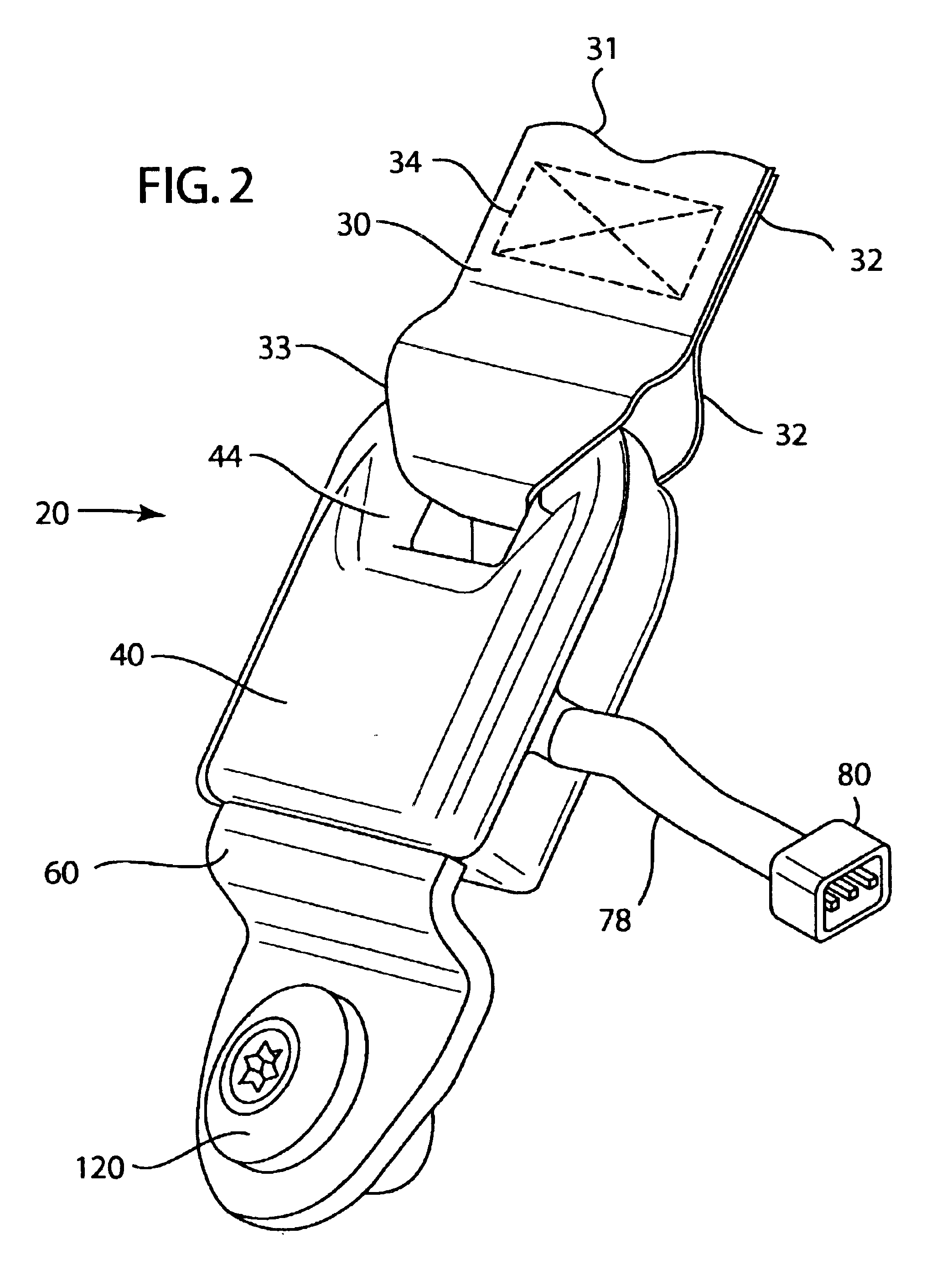 Hall effect seat belt tension sensor