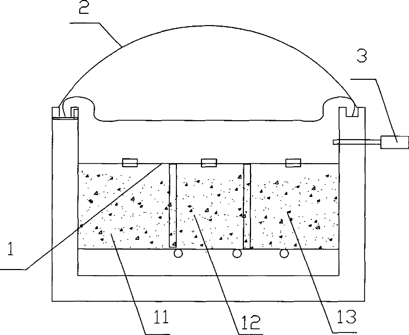 Large-sized open mouthed combined methane tank