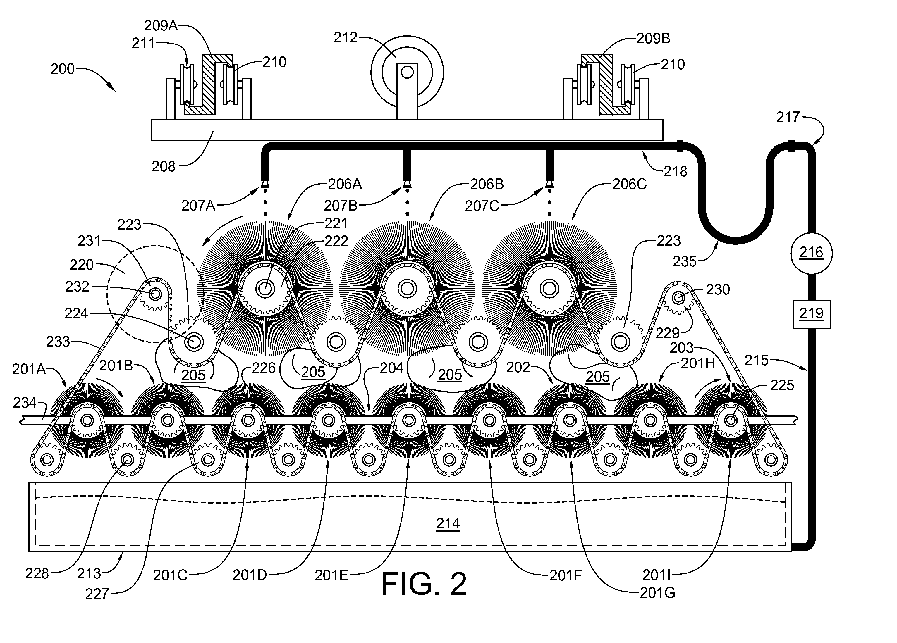 Method and apparatus for applying a liquid containing a post-harvest treatment organic compound to generally spherical or ovoid agricultural produce items