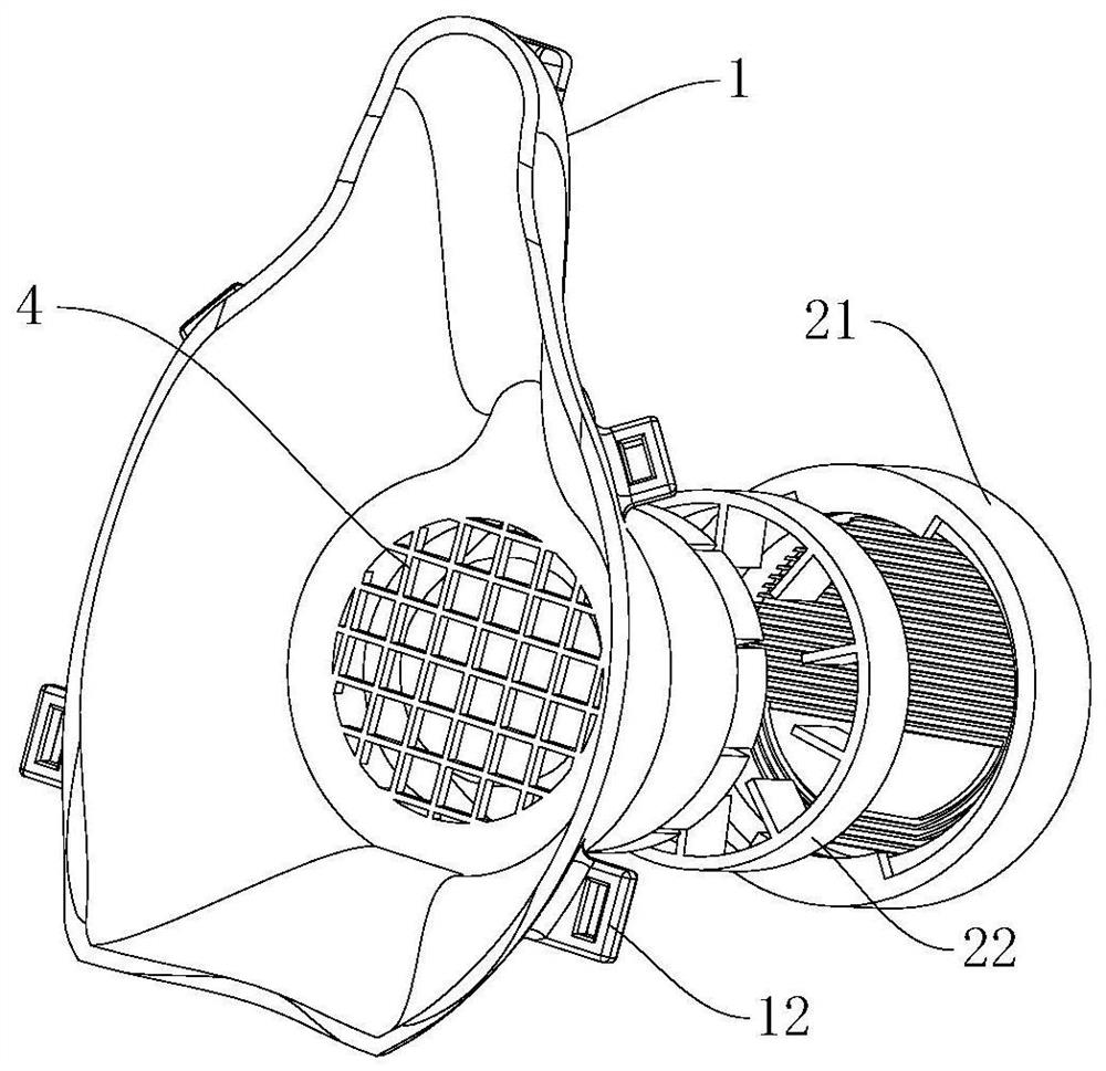 Protective mask for filtering harmful gas