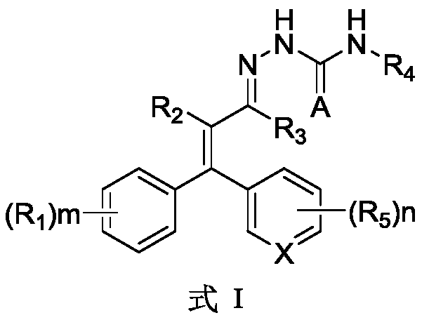 Aryl substituted thiosemicarbazone compound and preparation method and application thereof