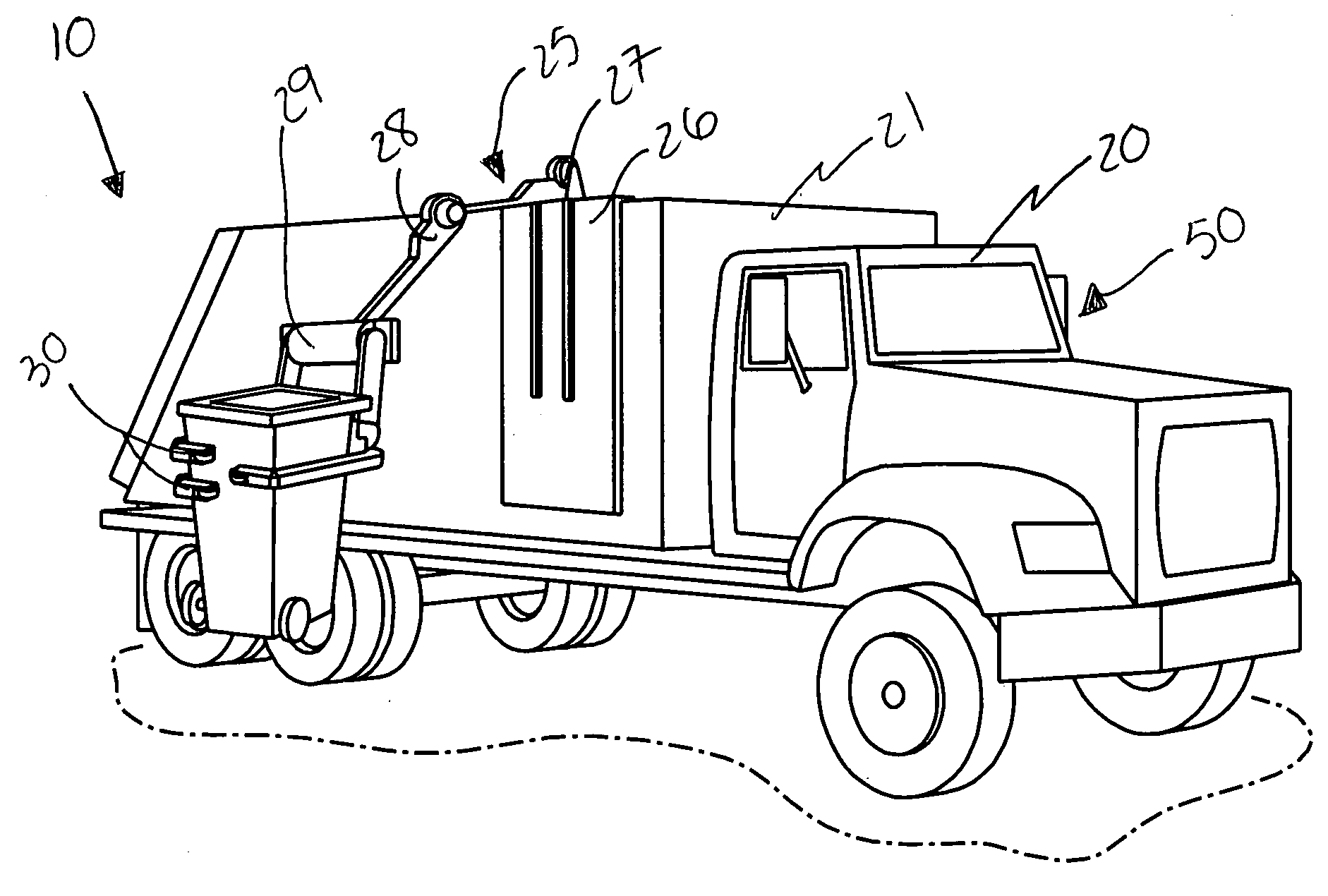 Combined truck and garbage container sanitizing system and associated method