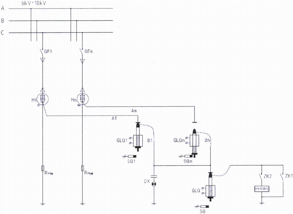 Star (Y) connection high voltage electric motor insulating detection apparatus