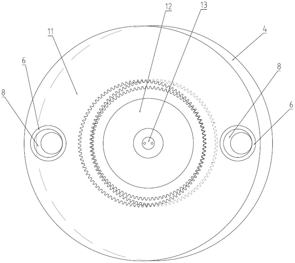 A planetary gear drive electric servo screw press with helical teeth and few tooth differences