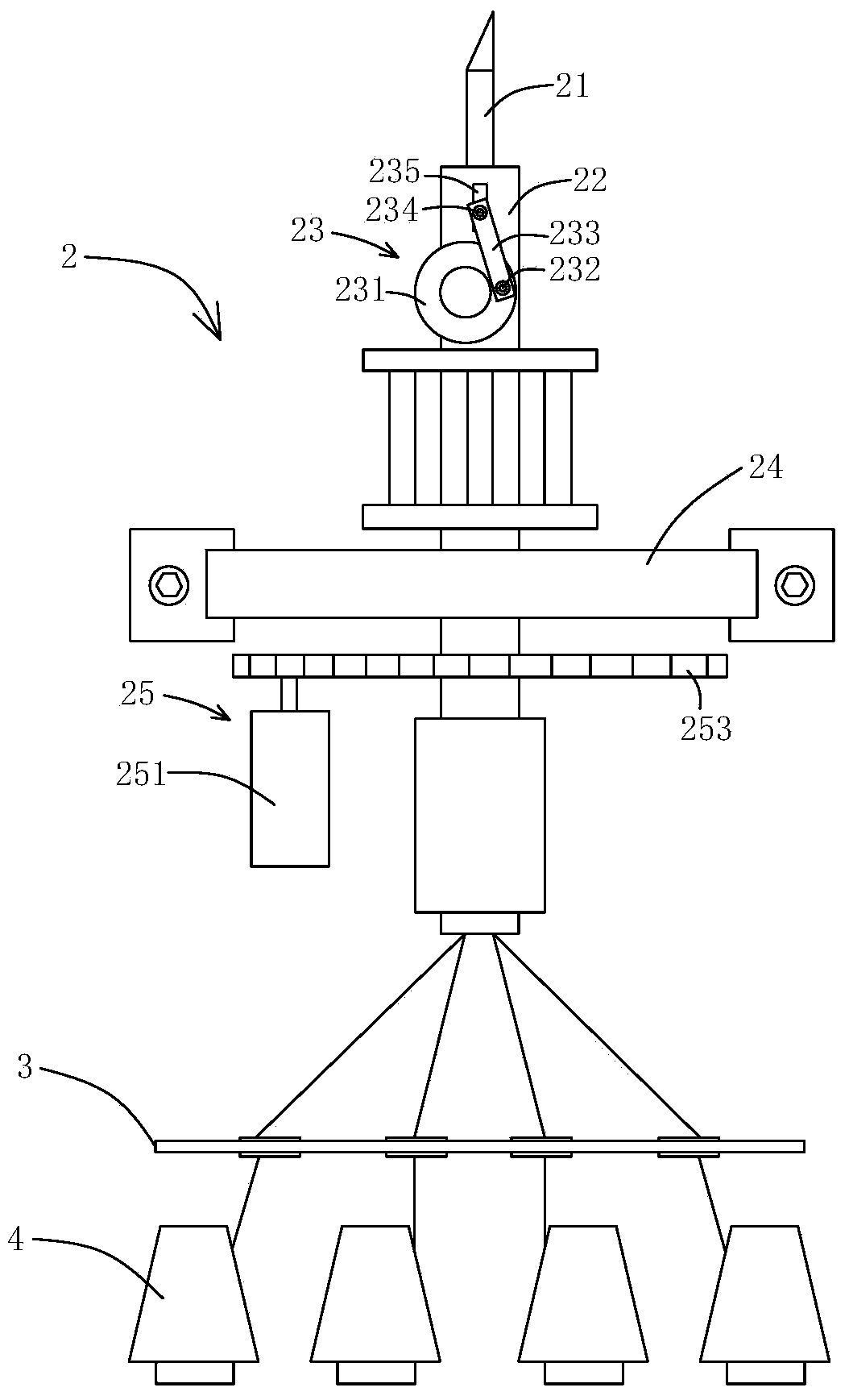 Tufted carpet machine capable of rotating along circumference