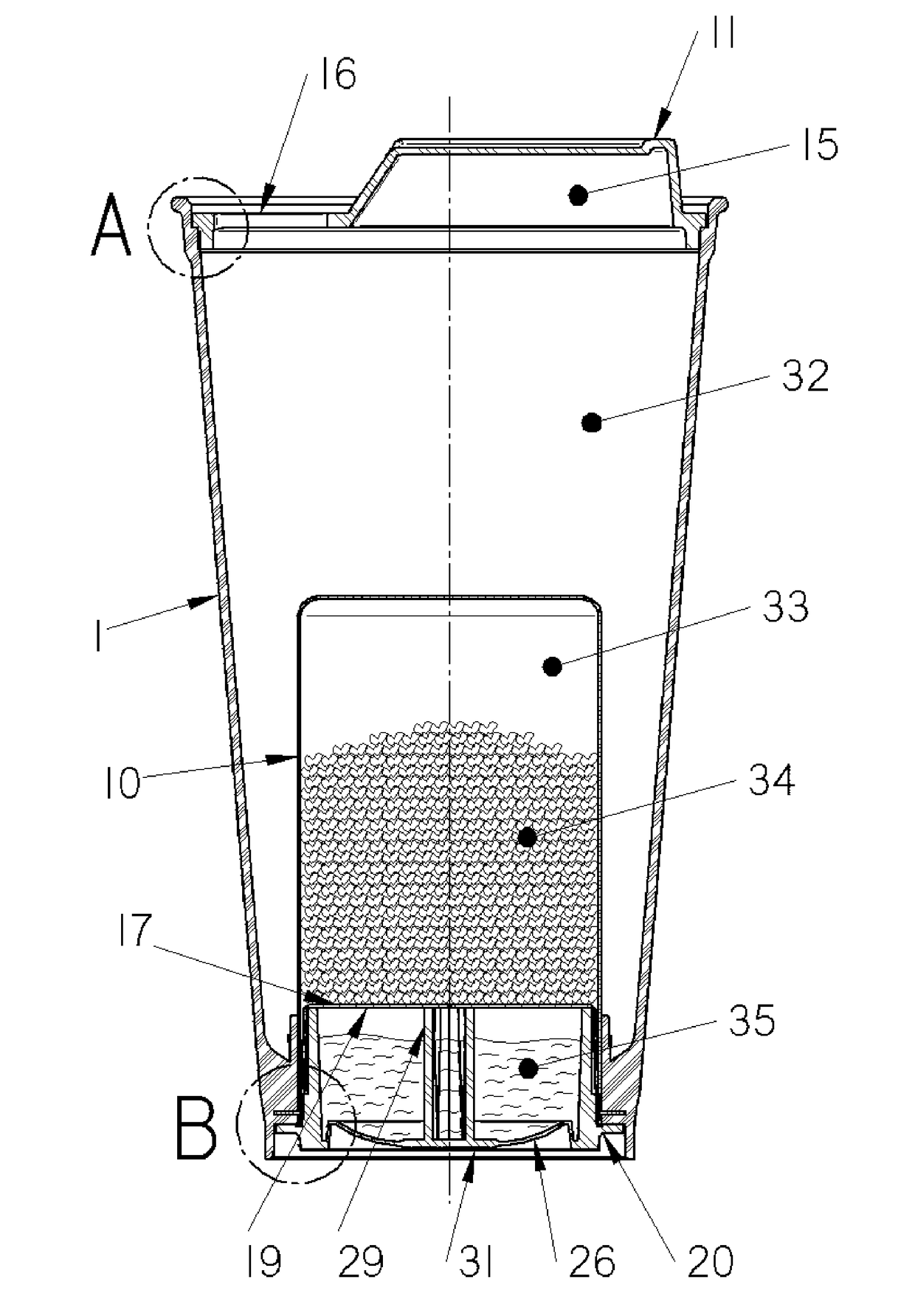 Single use self-heating cup