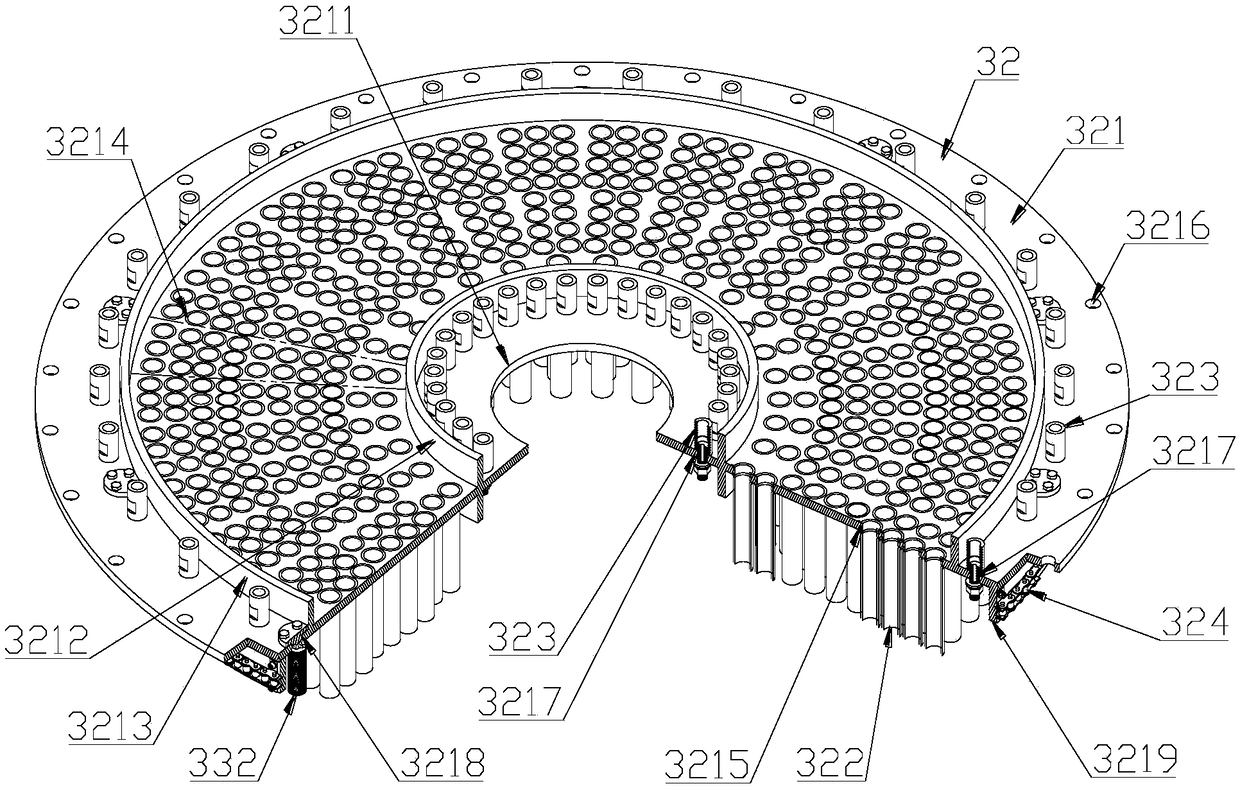 An indexing rotary disc type multi-station vibrating workbench for powdery explosive small drug coil charging machine