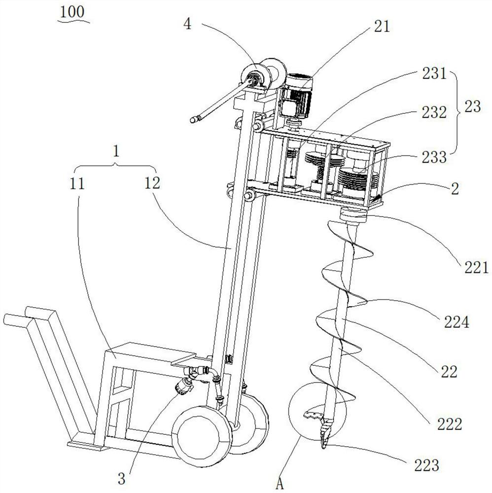 Drilling device with dust removal function