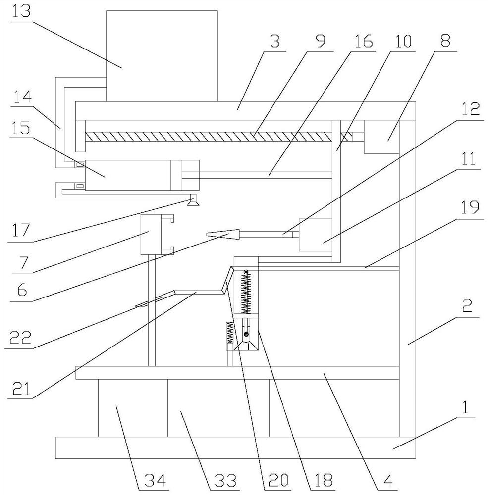 Boring device with operation table clearing function