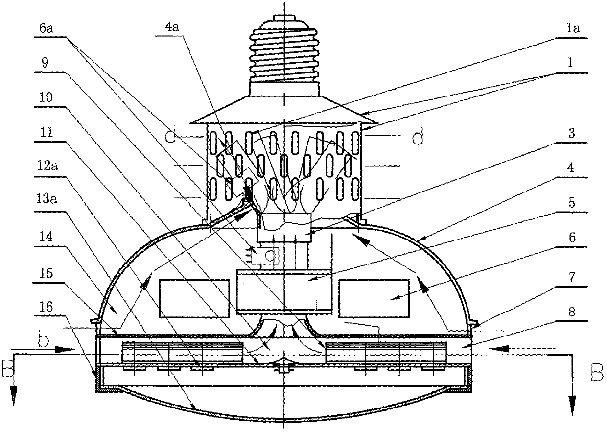 Cyclone heat dissipation led lamps