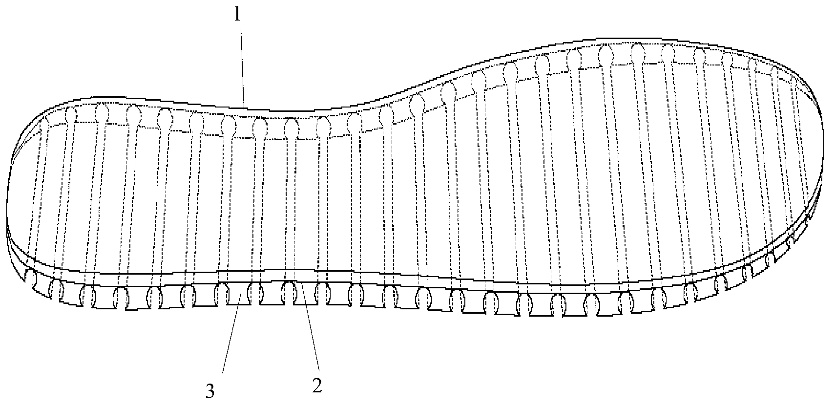 Sole with novel bulge structure