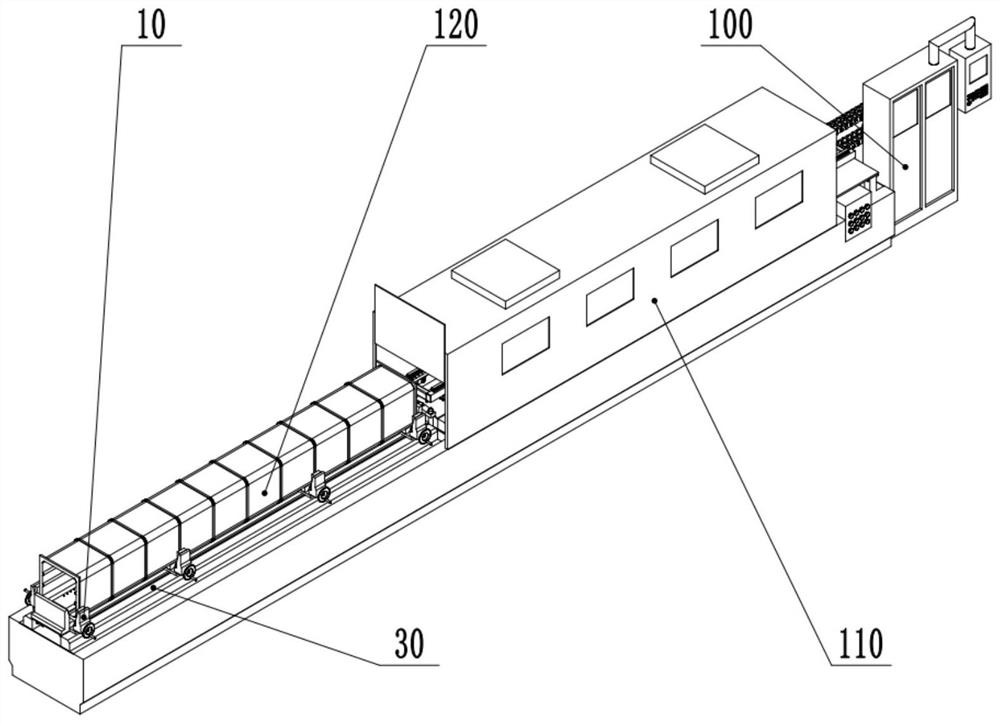 A deep cavity component track crawling robot type automatic processing device and method