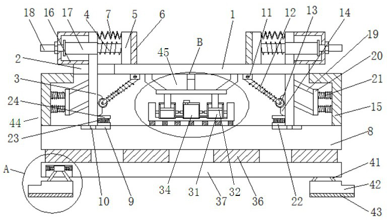 Damping base facilitating electrical test