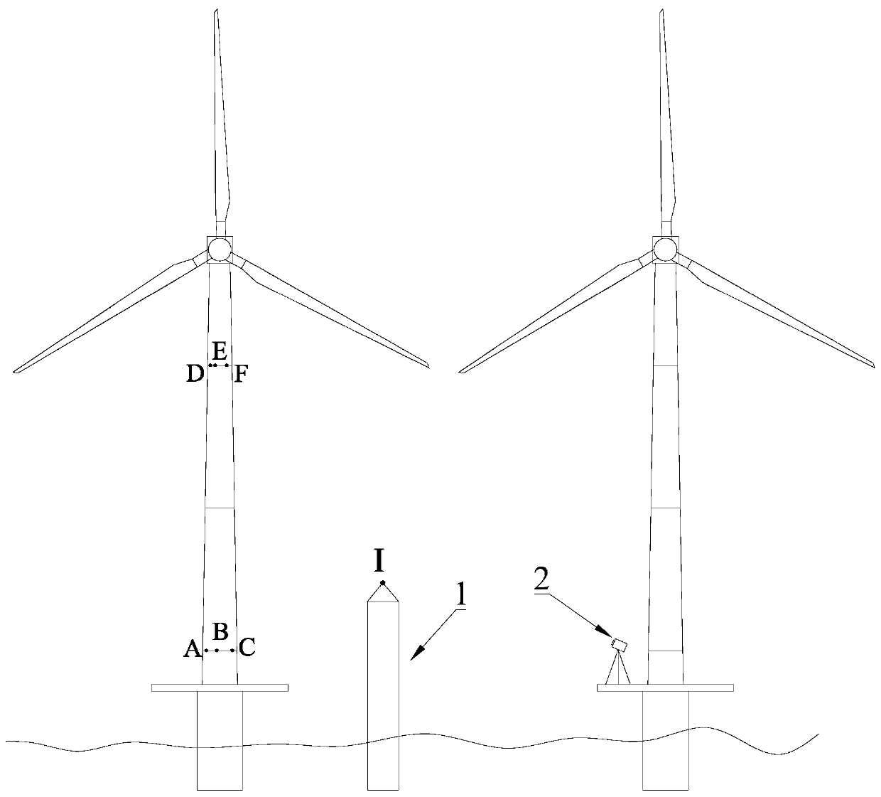 Offshore wind turbine tower barrel inclination angle and foundation settlement measuring method and terminal