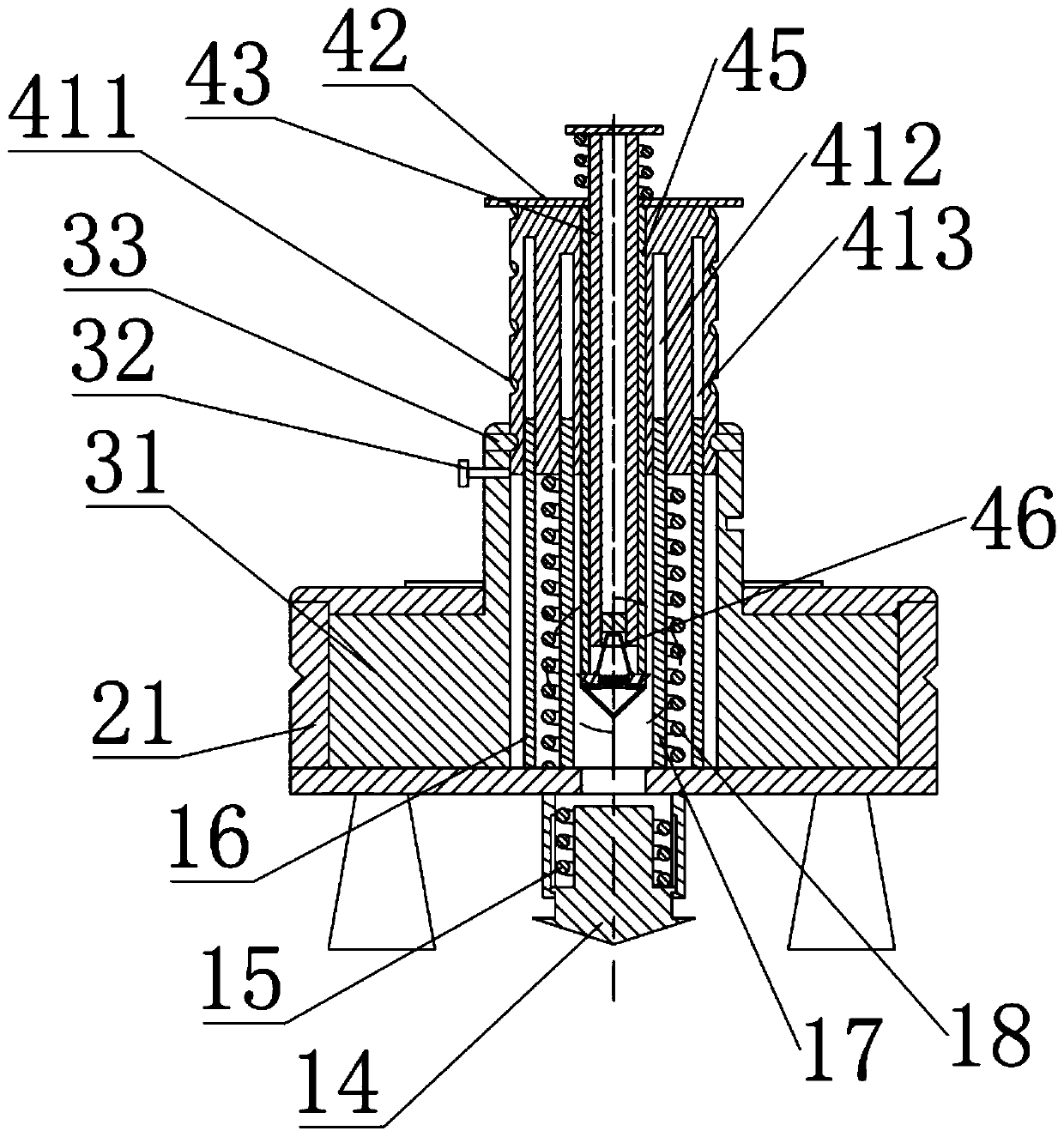 Pressing type multi-class central curve track control mechanism