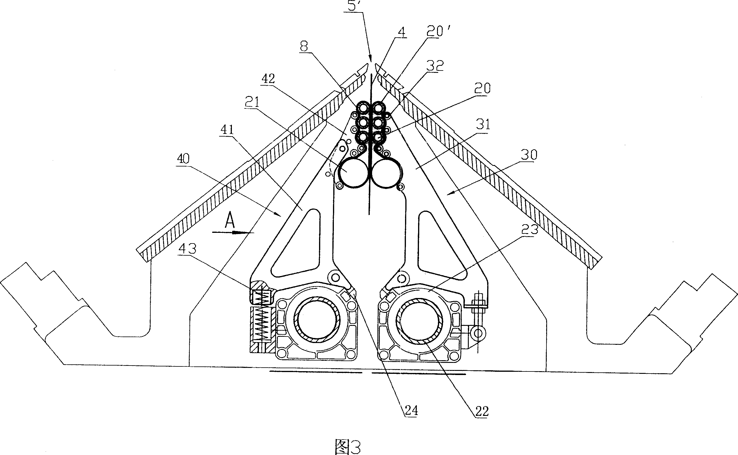 Line belt coiling unit for braiding flat-bed machine